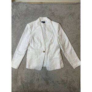 Quince 100% Linen Blazer Women’s White One Button Jacket Size Small